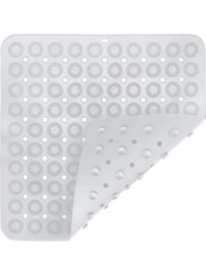 PremiumPort Kare Silikon Banyo ve Duş Kaydırmazı, 54X54 Cm, Vantuzlu ve Yapışkanlı