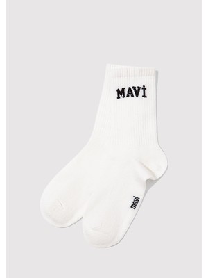 Mavi Soket Çorap Beyaz
