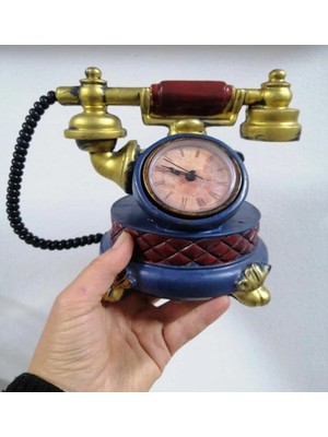 TeknoBeyza Vintage Telefon Tasarımlı Saatli Gizli Kumbara Dekoratif Obje