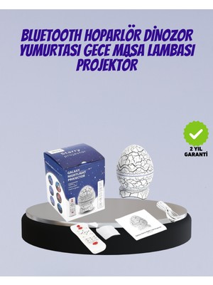 Emh Store Bluetooth Bağlantılı Dinozor Yıldız Projektör Gece Lambası ve Uyku Yardımcısı - Lisinya