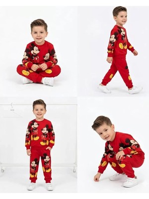 Modenya 2-5 Yaş Fare Baskılı Penye Çocuk Takımı