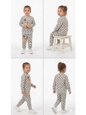 Modenya 2-3-4-5 Yaş Ceylan Baskılı Penye Çocuk Takımı