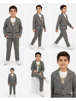 Modenya 2-9 Yaş Jagger Kumaş 3 Parça Çocuk Takımı