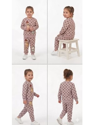 Modenya 2-3-4-5 Yaş Ceylan Baskılı Penye Çocuk Takımı