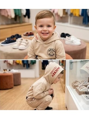 Modenya 2-5 Yaş Kapşonlu Sırt Baskılı Çocuk Takımı