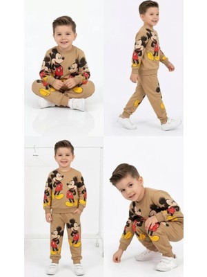 Modenya 2-5 Yaş Fare Baskılı Penye Çocuk Takımı