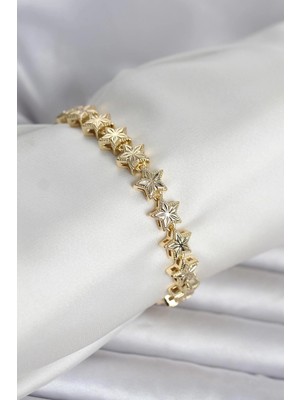 Mey İthalat Mey Ithalat® Pirinç Gold Renk Yıldız Model Kadın Bileklik