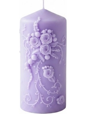 Karakız Çiçek Desenli Silindir Silikon Kalıp 9.5x4.7 Cm