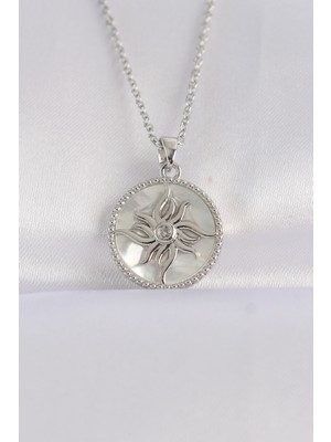 316L Çelik Zincir Gümüş Renk Oval Tasarımlı Güneş Ke