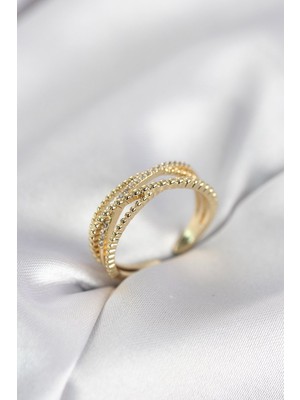 Epilons Gold Renk Sarmal Model Kadın Yüzük - TJ-BYK4113