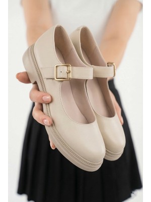 Giamgia Store Kadın Rugan Kalın Tabanlı Tokalı Bantlı Loafer Günlük Casual Ayakkabı