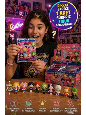 Toyfest Sailor Moon Seri 6 3D Figür Anahtarlık Sürpriz Paket Monogram Orijinal Blind Bag Clip - 1 Adet