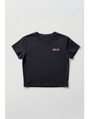 Backlain Mod Style Kadın Deniz Kabuğu Baskılı Crop Tişört Yaz Konsept %100 Pamuk