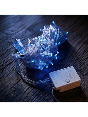 Sora Home 10M 100 LED Damla Uçlu Mavi Işık Şeffaf Kablo