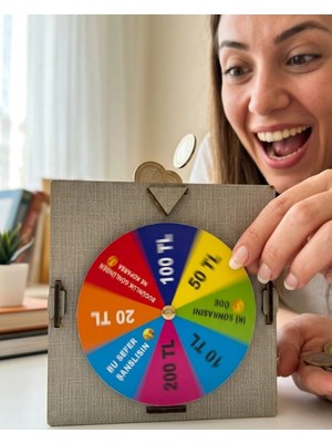 Aylina Mey Ithalat® Şans Çarklı Tasarruf Kumbarası Para Biriktirme Oyunu Motivasyonlu