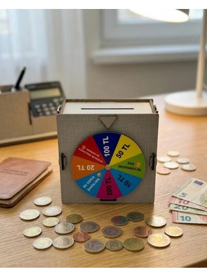 Aylina Mey Ithalat® Para Biriktirme Oyunu Kumbara Şans Çarklı Eğlenceli Tasarım