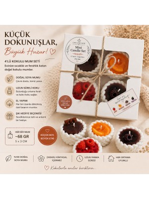 Tişört Kodu Casa Lumi Glow 4’lü Mini Kokulu Mum Seti – El Yapımı Soya Mum, Dekoratif & Hediye Seti (68G X4)