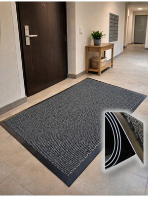 Hobbyhane Nem Alıcı Paspas  Gri 90X150