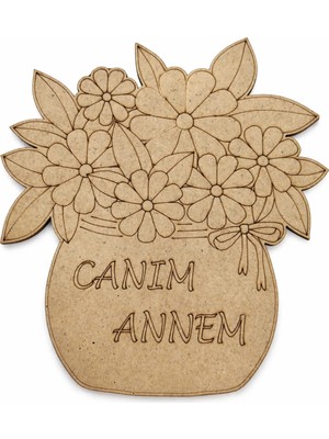 Morana Design Anneler Günü Için Boyanabilir Ahşap Magnet – Canım Annem, Çocuklara Özel El Emeği Hediye