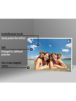 Skygo Americanflat 6x8 Akrilik Resim Çerçevesi - Manyetik Köşeli Şeffaf Resim Çerçevesi - Akrilik Fotoğraf Çerçeveleri Masa Veya Masada Duruyor - Yumuşak Mikrofiber Kumaş Dahil