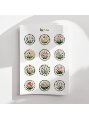 Henno Vintage Botanik Tabak Temalı Sticker Seti (1 Adet A6) | Defter & Planlayıcı Çıkartma, Ajanda