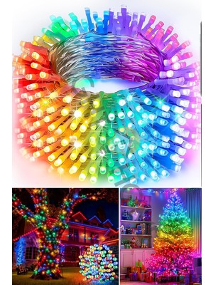 Light Home 80 LED 10 Metre Pilli Renkli Işık Zinciri Dekoratif Peri Led, Oda Yatak Odası Salon Masa Parti Düğün Noel Süsleme Aydınlatması, Enerji Tasarruflu, Iç Mekan ve Balkon Kullanımına Uygun Şık Tasarımlı