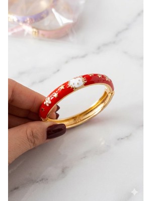 Tılsım Accesories Mineli Çocuk Kelepçe Bileklik Kırmızı 5cm