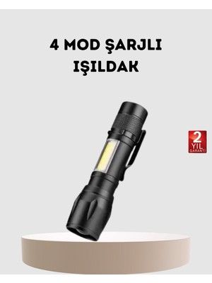 Toyigoo Profesyonel 4 Modlu Şarjlı El Feneri | 1300 Mah Batarya | Cree LED Teknolojisi