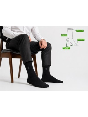 Pera Socks Erkek Bambu Çorap Siyah – Nefes Alan, Terletmeyen, Dikişsiz Burun, Esnek Lastik, Günlük & Klasik Kullanım
