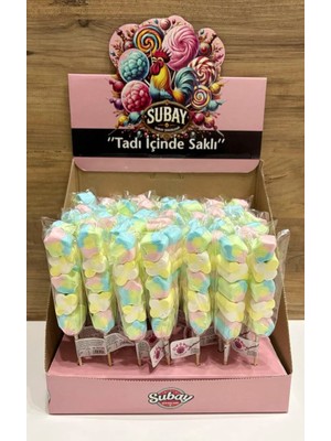 Subay Şekerleme Marshmallow Lolipop Şekerleme 10 Adet (ÇİÇEK)(PARTİ -DOĞUM GÜNÜ-ÇOCUK-HEDİYE-SEVGİLİ VB.)