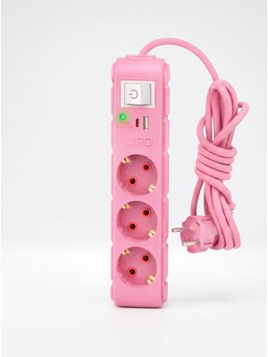 Akım Korumalı Usb’li Priz 3’lü – 3500W 16A – Type-C & USB Girişli Çoklu Priz – Aşırı Gerilim Korumalı