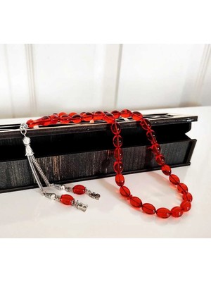 Ateş Kehribar Tesbih, Harfli Kişiye Özel Tesbih, Kehribar Tesbih, Hediye Erkek Tespih, Gümüş Kaplama