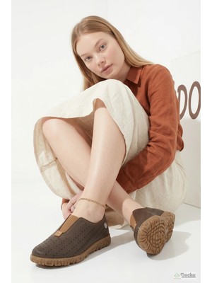 Mammamia Kadın Yumuşak Hakiki Deri Ortopedik Bağcıksız Yazlık Ayakkabı M27YA/7435