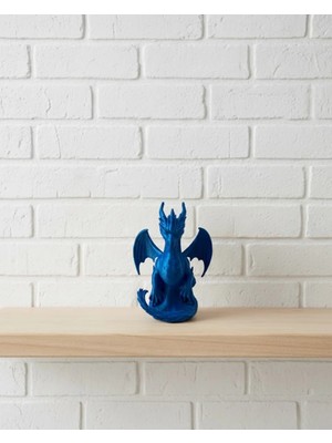 TKÇ 12 cm Mavi Ejderha Figürü Koleksiyonluk Dekoratif Biblo