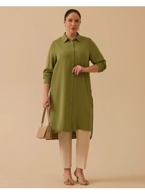 Seçil 4019 Büyük Beden Düğmeli  Tunik  #26#