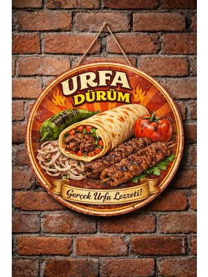 Mayeka Urfa Dürüm Retro Temalı Kebapçılar Restoranlar Lokantalar Için Ahşap Duvar Kapı Dekoratif Süs Tablo