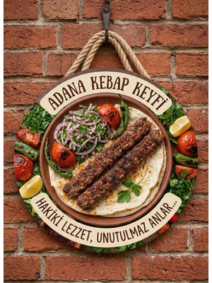 Mayeka Adana Kebabı Porsiyon Temalı Kebapçılar Restoranlar Lokantalar Için Ahşap Duvar Kapı Dekoratif Süs