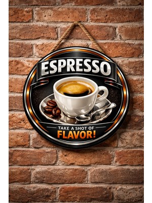 Mayeka Espresso Temalı Cafeler Kahveciler Baristalar Için Ahşap Duvar Kapı Dekoratif Süs Tablo
