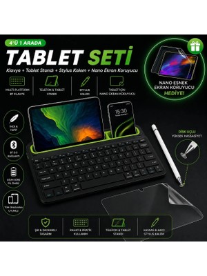Jolita Samsung Galaxy Tab S10 Lite SM-X400 Uyumlu Set Standlı Bluetooth Klavye Stylus Kalem Ekran Koruyucu