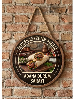 Mayeka Adana Dürüm Temalı Kebapçılar Restoranlar Lokantalar Için Ahşap Duvar Kapı Dekoratif Süs Tablo