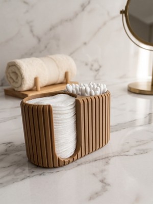 Modern Dekoratif Makyaj Pamuğu ve Kulak Çubuğu Düzenleyici Banyo Organizeri