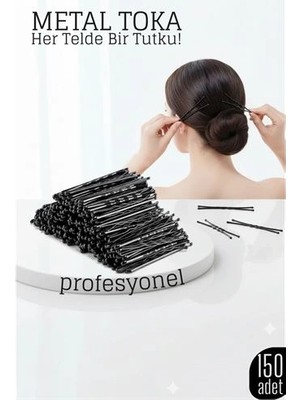 Nacario Mey Ithalat® 150’LI Siyah Metal Tel Toka Seti – Profesyonel Saç Şekillendirme Için 722416