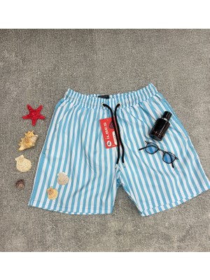Çizgili Erkek Deniz Şortu – Hafif Kumaş, Tatil & Plaj Şıklığı