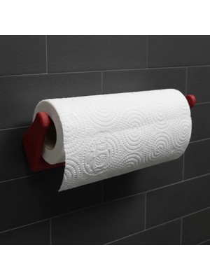 TKÇ Dekoratif Kırmızı Kağıt Havlu Tutucu Duvar Askılı Model