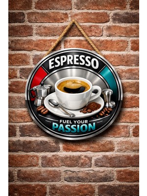 Mayeka Espresso Temalı Cafeler Kahveciler Baristalar Için Ahşap Duvar Kapı Dekoratif Süs Tablo