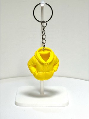 3D Tasarım Mini Hoodie Kapüşonlu Sweatshirt Anahtarlık - Sarı