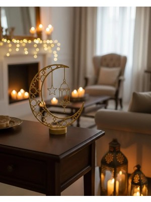 TKÇ 3D Hilal Cami Dekor 20X20 cm Özel Baskı Masa Üstü Süs