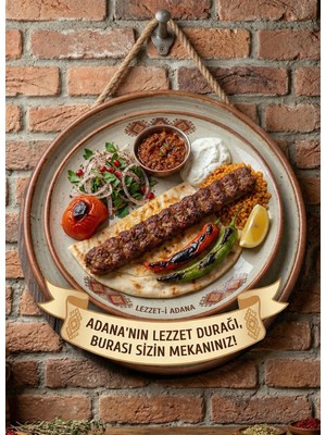 Mayeka Adana Kebabı Porsiyon Temalı Kebapçılar Restoranlar Lokantalar Için Ahşap Duvar Kapı Dekoratif Süs