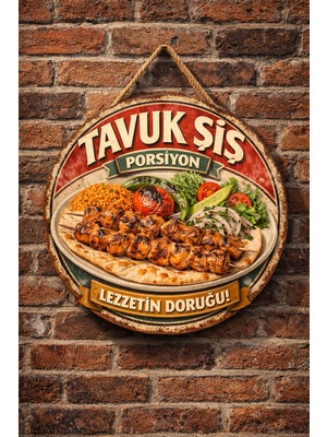 Mayeka Tavuk Şiş Porsiyon Retro Temalı Kebapçılar Restoranlar Lokantalar Için Ahşap Duvar Kapı Dekoratif