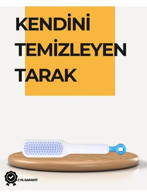 TKÇ Kendi Kendini Temizleyen Saç Tarağı – Anti-Statik, Silikon Uçlu, Abs Malzeme, 22X4 cm